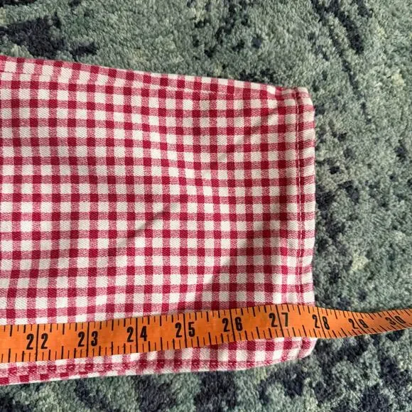 Madewell The Perfect Vintage Jean in Rosy Hibiscus Gingham Check Preppy Picnic - Picture 13 of 14